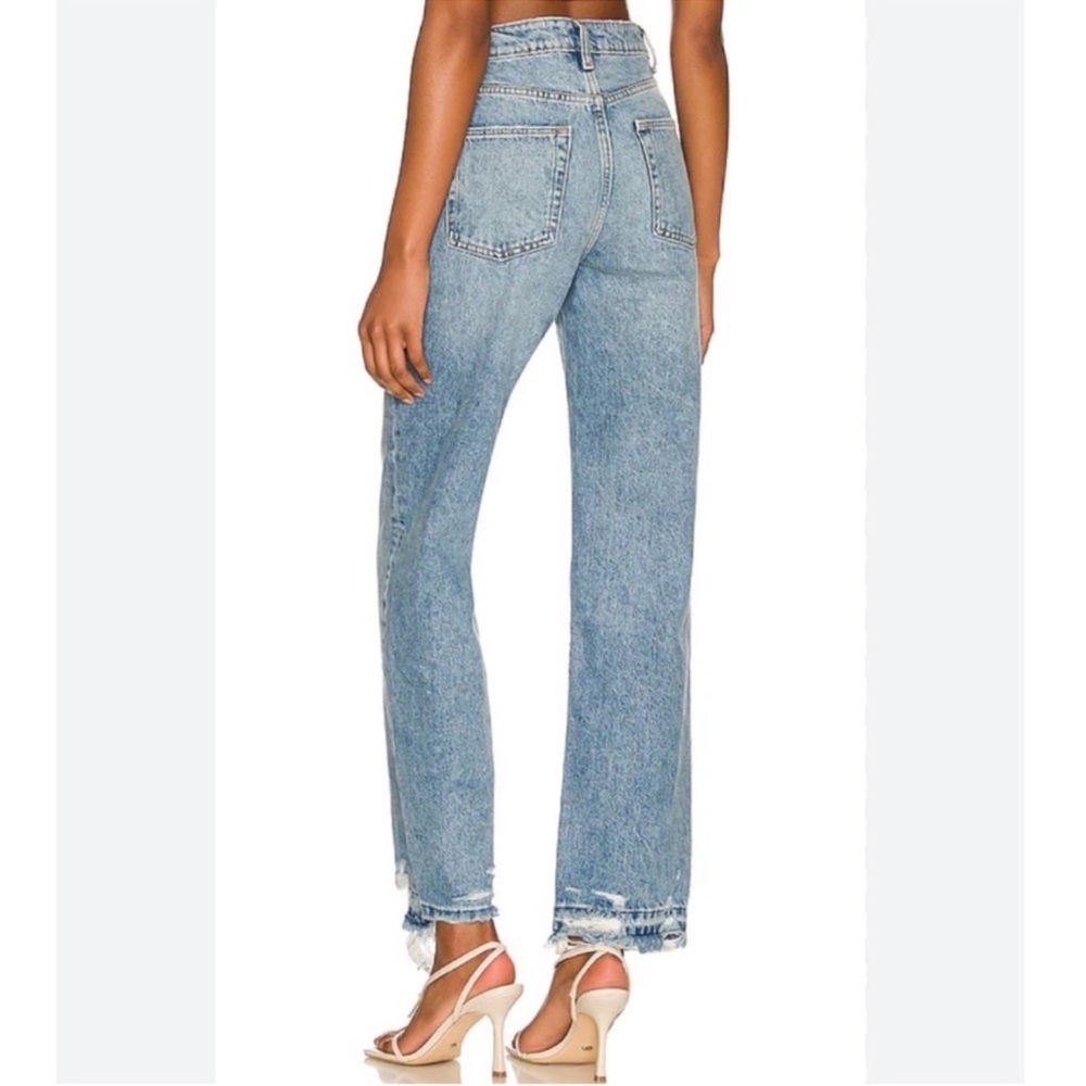 Lovers + Friends High Rise Straight Leg Raw Fray Hem Jeans - Picture 3 of 12